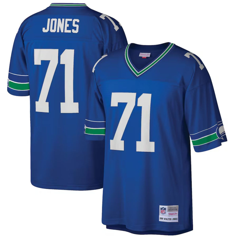 Seattle Seahawks Walter Jones Navy 1999 Replica Collection Jersey - Pastime Sports & Games