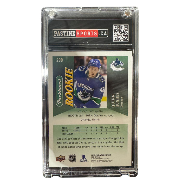 Quinn Hughes 2019-20 Parkhurst Rookie Card Encased in Magpro - Pastime Sports & Games