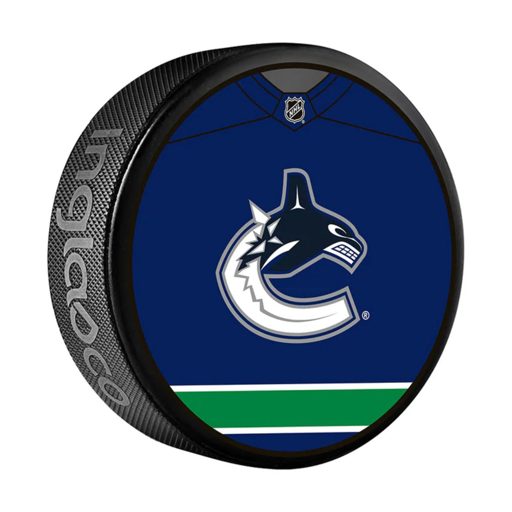 Vancouver Canucks Souvenir Hockey Pucks (Jersey Design)