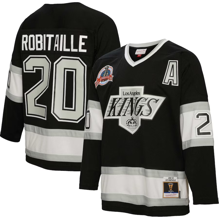 Los Angeles Kings Luc Robitaille 1992-93 Mitchell And Ness Black Los Angeles Kings Luc Robitaille 1992-93 Mitchell And Ness Black