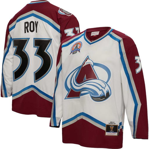 Colorado Avalanche Patrick Roy 2000-01 Mitchell And Ness White Hockey Jersey - Pastime Sports & Games
