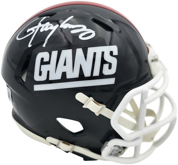 Lawrence Taylor Autographed New York Giants Blue 1980-99 Throwback Speed Mini Helmet