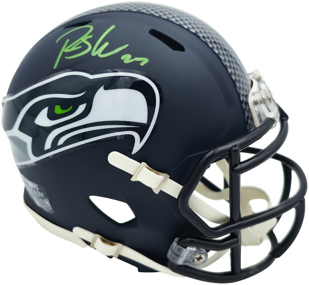 Rashid Shaheed Autographed Seattle Seahawks Blue Speed Mini Helmet