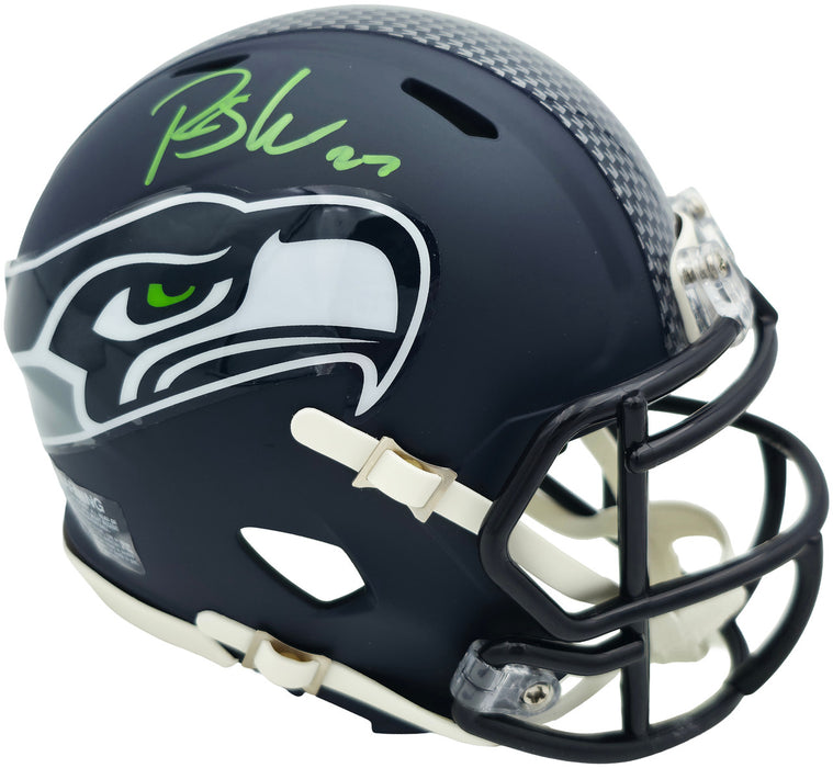 Rashid Shaheed Autographed Seattle Seahawks Blue Speed Mini Helmet