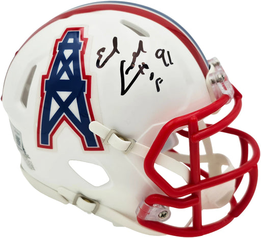 Earl Campbell Autographed Houston Oilers White 1981-98 Throwback Speed Mini Helmet