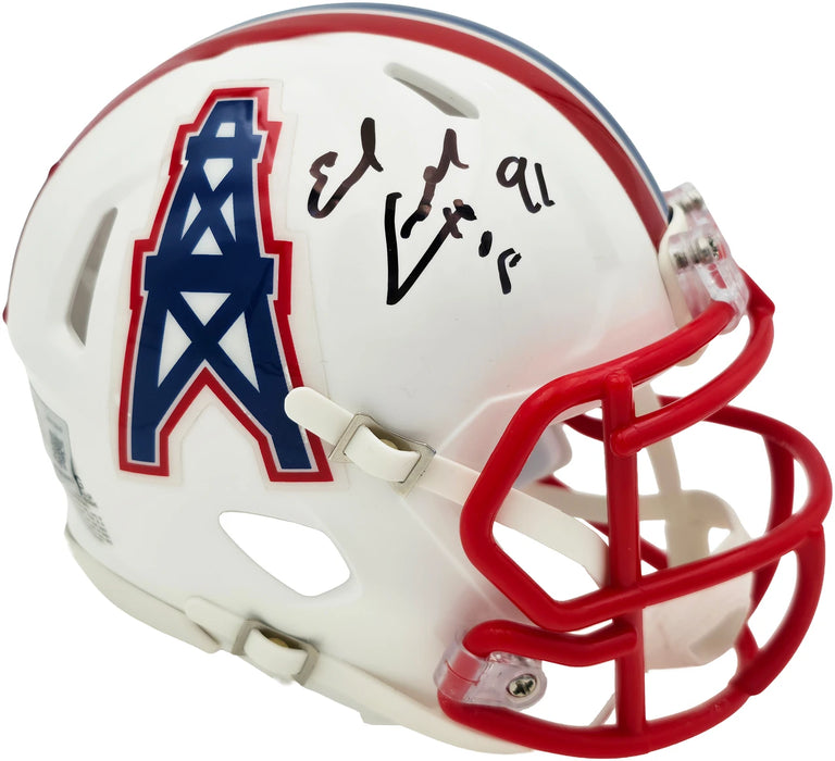 Earl Campbell Autographed Houston Oilers White 1981-98 Throwback Speed Mini Helmet