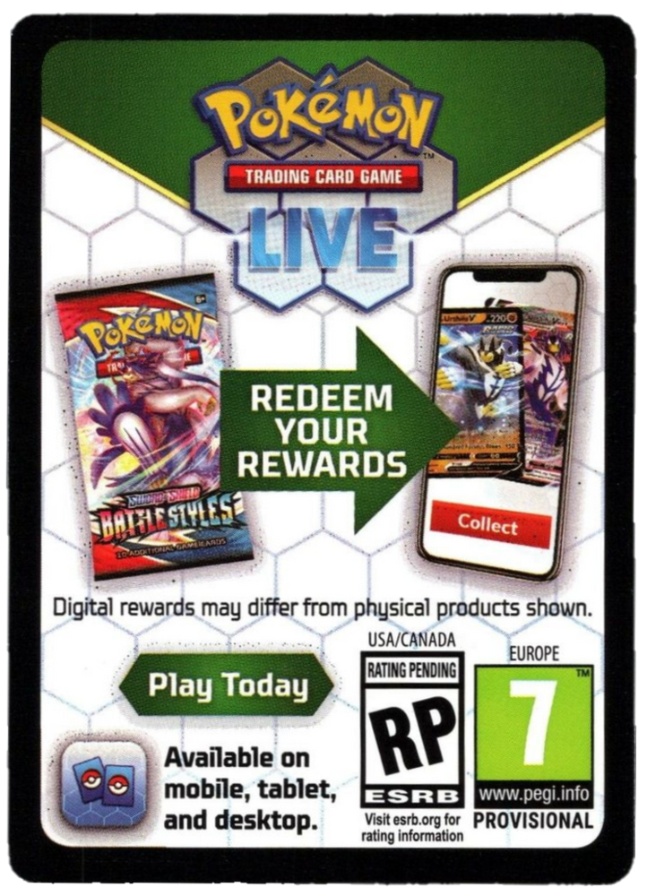 Pokemon Code Cards - Pastime Sports & Games