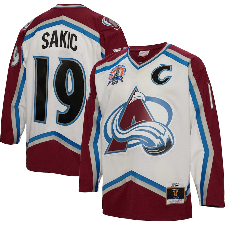 Colorado Avalanche Joe Sakic 2000-01 Mitchell And Ness White Hockey Jersey
