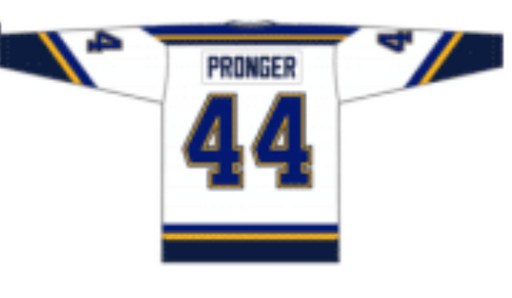 Chris Pronger 1999 St. Louise Blues White Away Jersey - Pastime Sports & Games