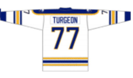 Pierre Turgeon 1989 Buffalo Sabres White Away Jersey - Pastime Sports & Games