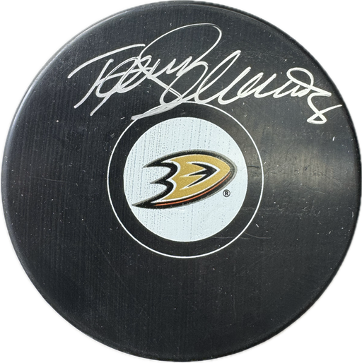 Teemu Selanne Autographed Anaheim Ducks Hockey Puck (Small Logo) - Pastime Sports & Games