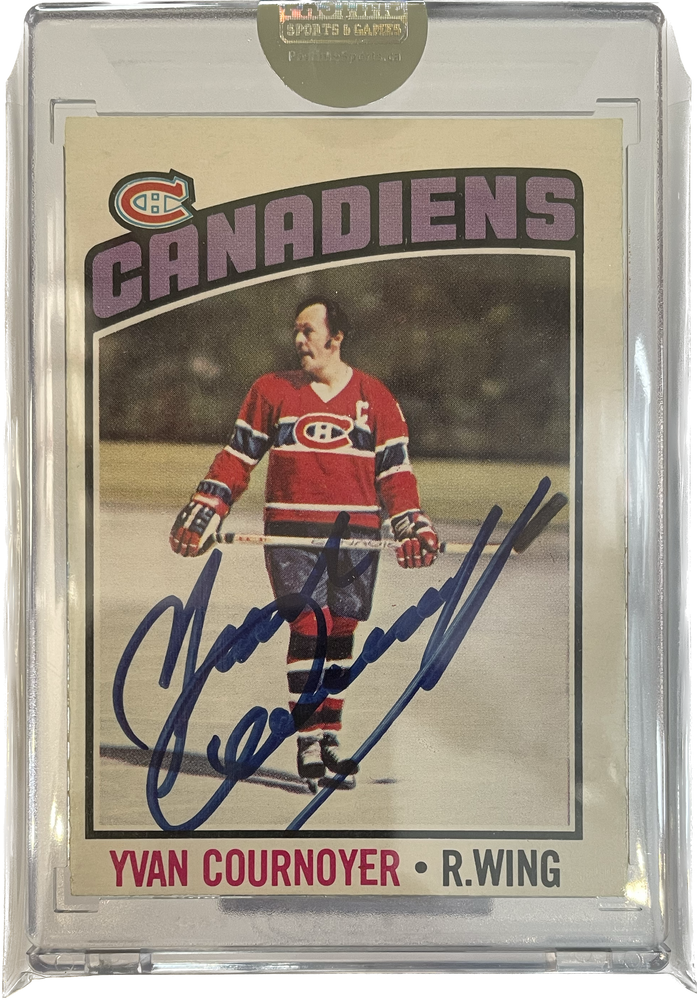 Yvan Cournoyer Autographed 1976 O-Pee-Chee Hockey Card - Pastime Sports & Games