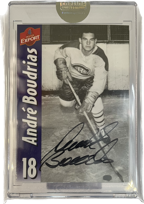 André Boudrias Autographed Molson Export Hockey Card - Pastime Sports & Games