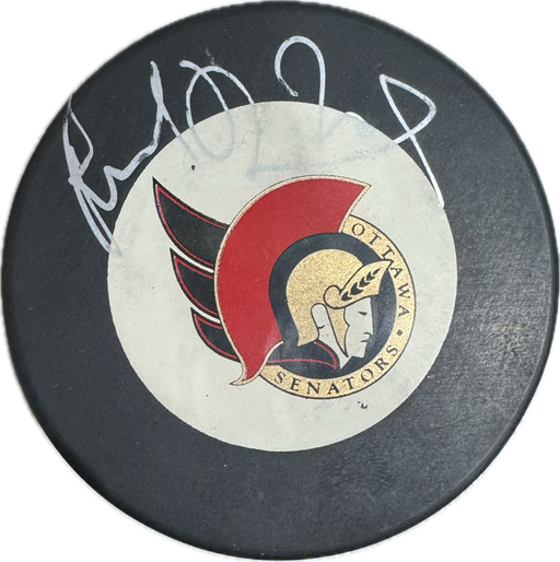 Radek Bonk Autographed Ottawa Senators Hockey Puck (Small Logo) - Pastime Sports & Games