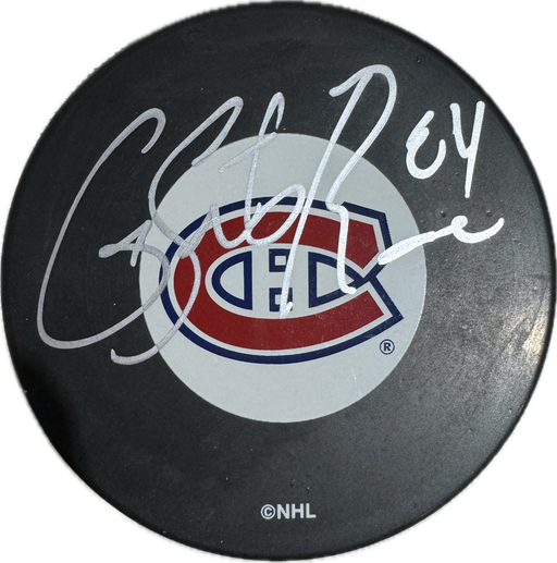 Guillaume Latendresse Autographed Montreal Canadiens Hockey Puck (Small Logo) - Pastime Sports & Games