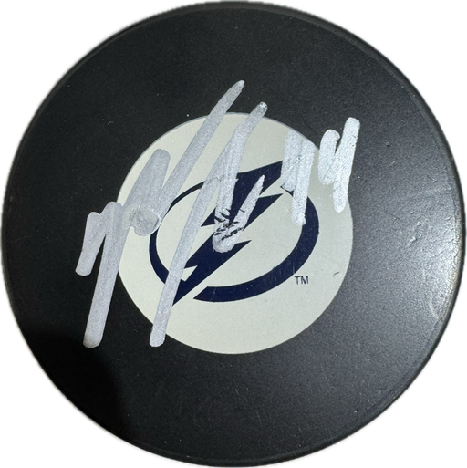 Nate Thompson Autographed Tampa Bay Lightning Hockey Puck (Small Logo) - Pastime Sports & Games