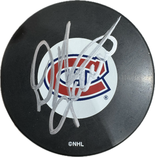 Donald Audette Autographed Montreal Canadiens Hockey Puck (Small Logo) - Pastime Sports & Games