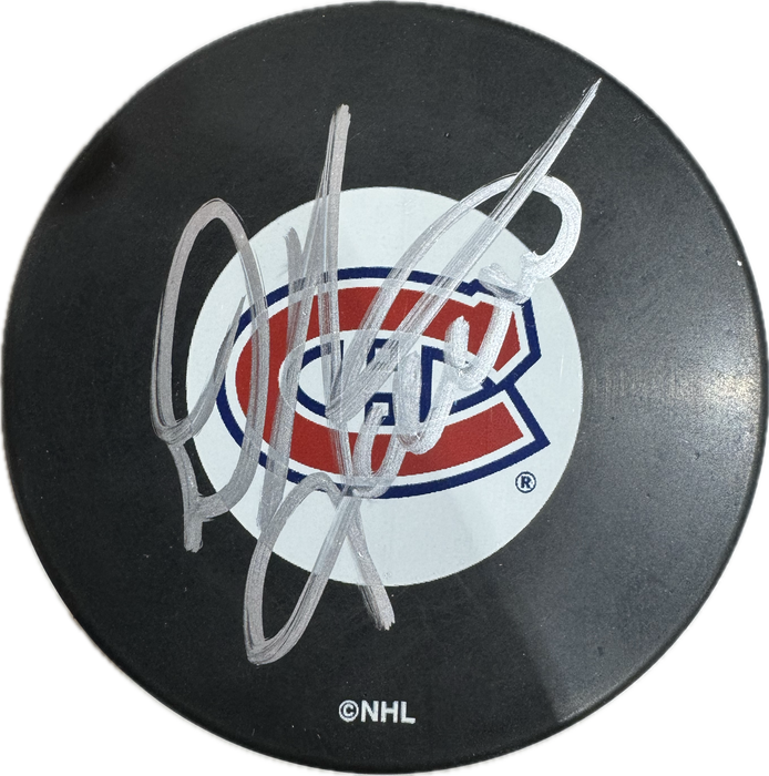 Donald Audette Autographed Montreal Canadiens Hockey Puck (Small Logo) - Pastime Sports & Games