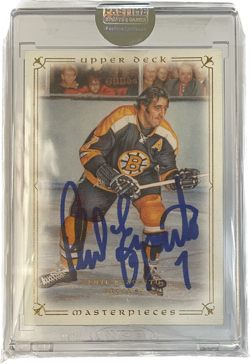 Phil Esposito Autographed 2008/09 Upper Deck Masterpieces Hockey Card - Pastime Sports & Games