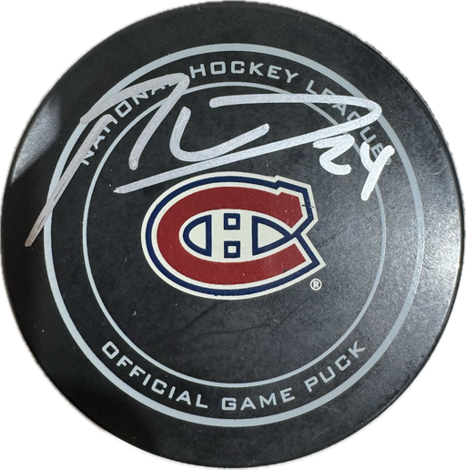 Phillip Danault Autographed Montreal Canadiens Hockey Puck (Official Game Puck) - Pastime Sports & Games