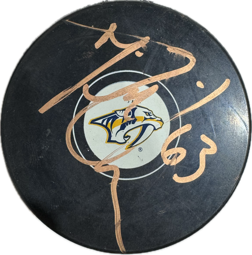 Mike Ribeiro Autographed Nashville Predators Hockey Puck (Small Logo) - Pastime Sports & Games