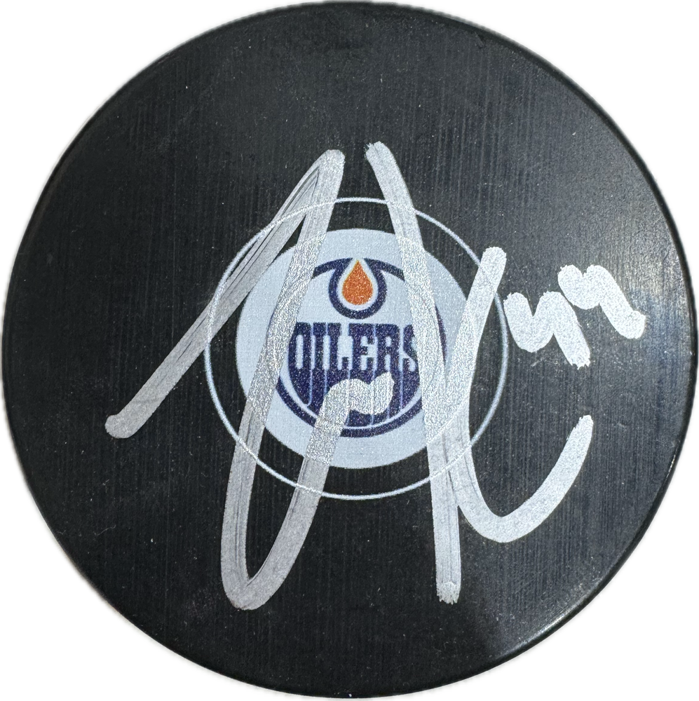 Zack Kassian Autographed Edmonton Oilers Hockey Puck (Small Logo) - Pastime Sports & Games