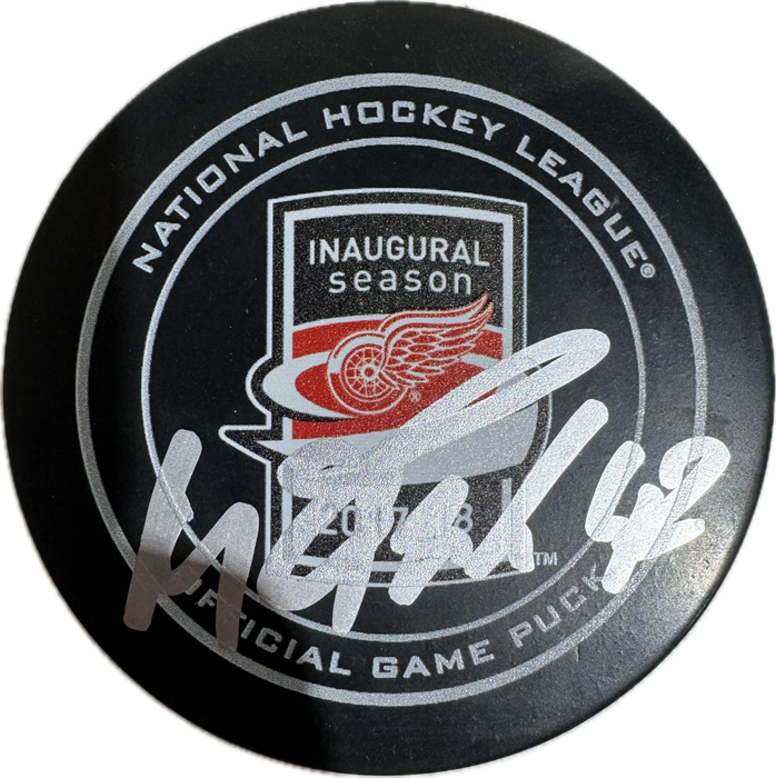 Martin Frk Autographed Detroit Red Wings Hockey Puck (Official Game Puck) - Pastime Sports & Games