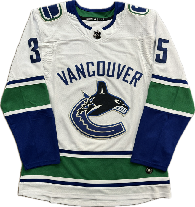 Thatcher Demko Autographed Rookie Year Adidas Vancouver Canucks White Jersey - Pastime Sports & Games