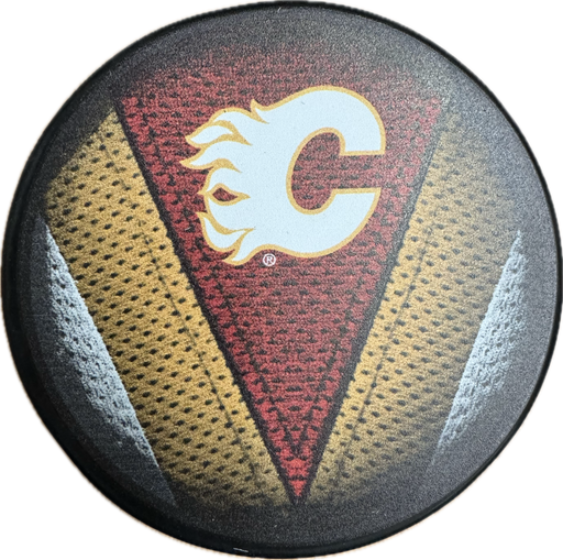 Calgary Flames Souvenir Hockey Puck (Jersey "V")