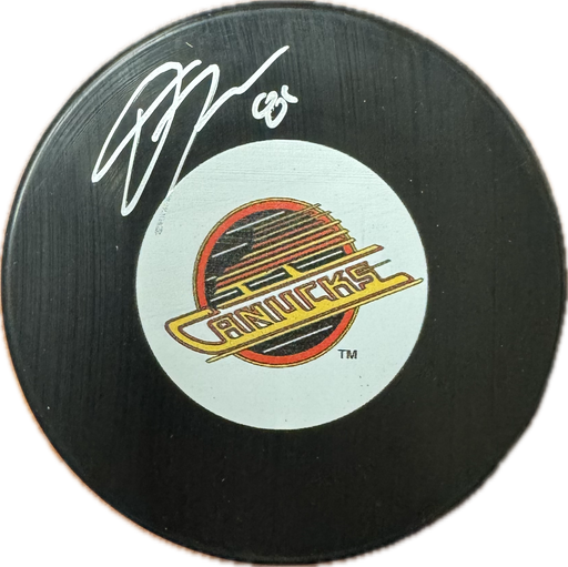 Dakota Joshua Autographed Vancouver Canucks Hockey Puck (Small Skate Logo) - Pastime Sports & Games