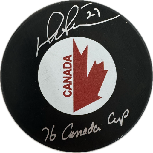 Darryl Sittler Autographed 1976 Team Canada Hockey Puck (Small Logo) - Pastime Sports & Games