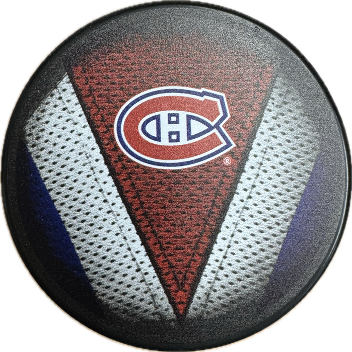 Montreal Canadiens Souvenir Hockey Puck (Jersey "V")