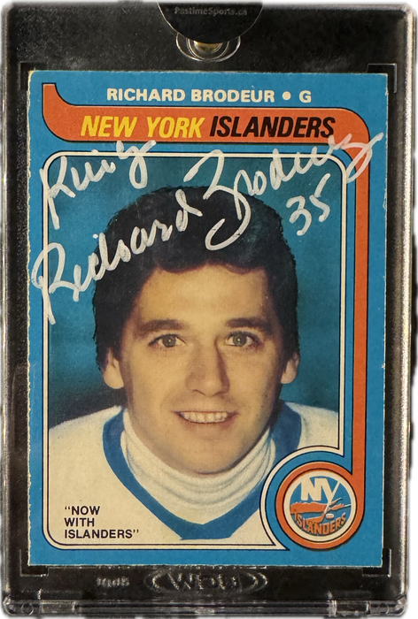 Richard Brodeur Autographed 1979 O-Pee-Chee New York Islanders Rookie Cards - Pastime Sports & Games