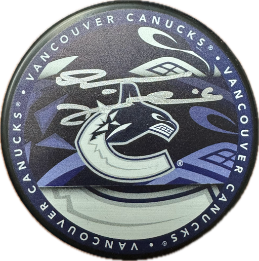 Trevor Linden Autographed Vancouver Canucks Hockey Puck (Orca Medallion) - Pastime Sports & Games