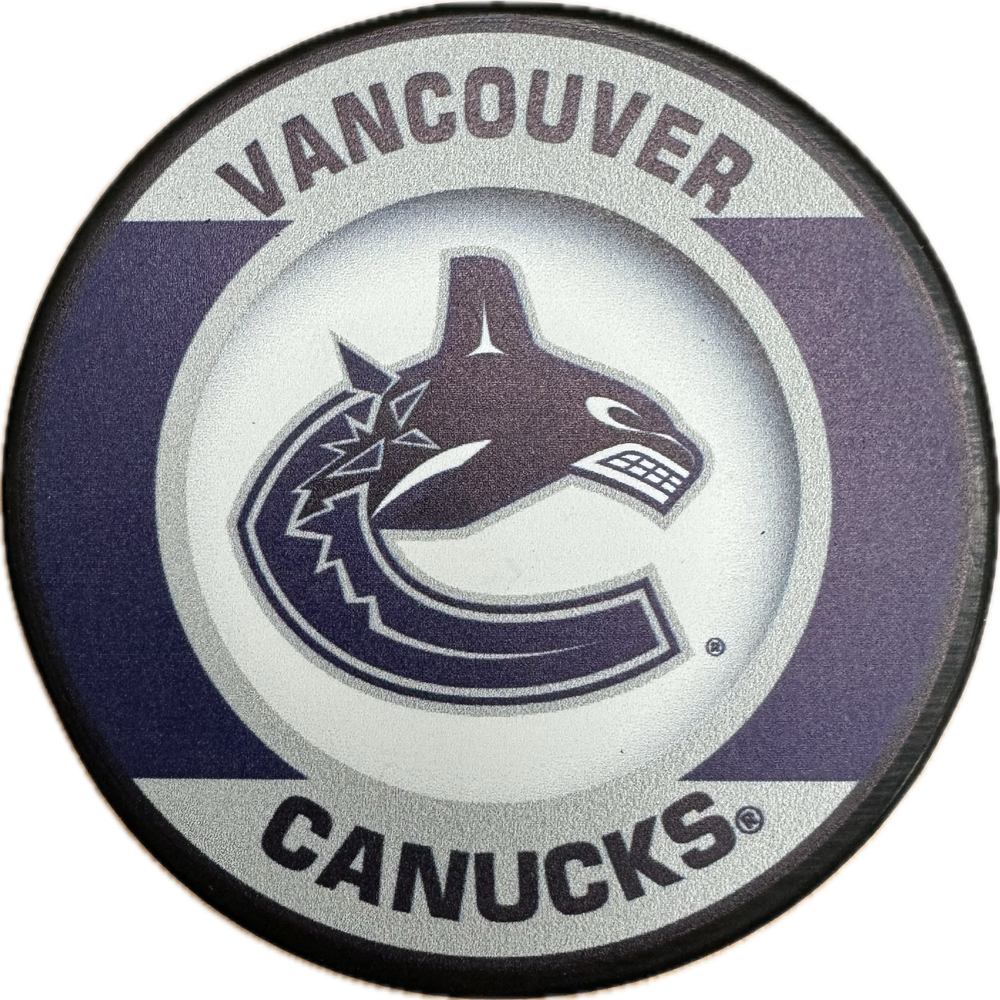 Vancouver Canucks Orca Logo Hockey Puck (Vancouver Canucks) - Pastime Sports & Games