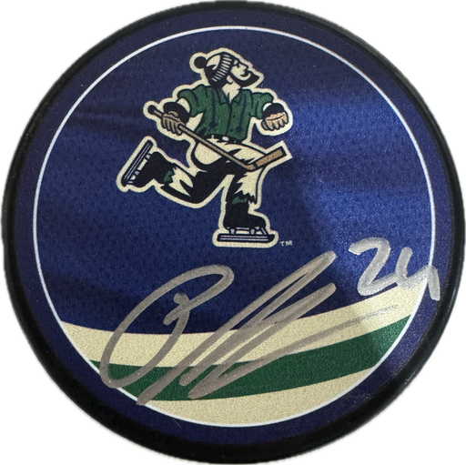 Pius Suter Autographed Vancouver Canucks Hockey Puck (Reverse Retro) - Pastime Sports & Games