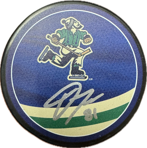 Dakota Joshua Autographed Vancouver Canucks Hockey Puck (Reverse Retro) - Pastime Sports & Games