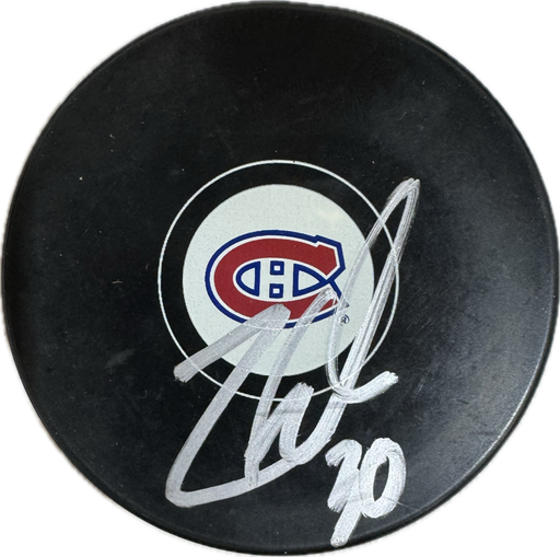 Zachary Fucale Autographed Montreal Canadiens Hockey Puck (Small Logo) - Pastime Sports & Games