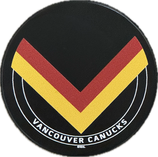 Vancouver Canucks V Logo Hockey Puck (Autograph Puck) - Pastime Sports & Games