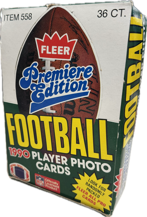 1990 Fleer Premier Edition NFL Football Wax Box - Pastime Sports & Games