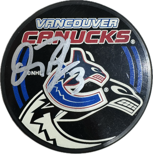 Doug Bodger Autographed Vancouver Canucks Hockey Puck (Full Puck Design) - Pastime Sports & Games