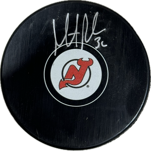 Martin Brodeur Autographed New Jersey Devils Hockey Puck (Small Logo) - Pastime Sports & Games