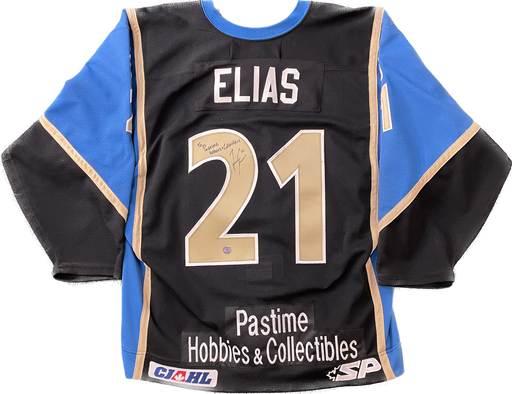Trevor Elias Autographed Game Worn Langley Chiefs Hockey Jersey - Pastime Sports & Games