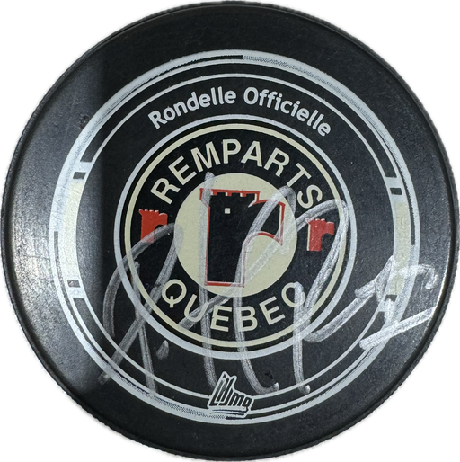 Patrick Roy Autographed Quebec Ramparts Hockey Puck (Full Puck Logo) - Pastime Sports & Games