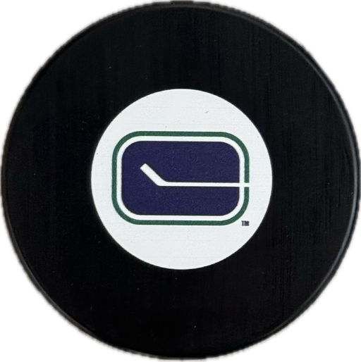 Vancouver Canucks Circa 1970 Vintage Rink Logo Hockey Puck (Small Logo) - Pastime Sports & Games