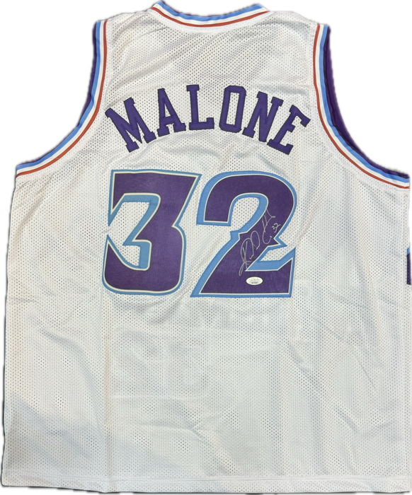 Karl Malone Autographed Utah Basketball Custom Jersey "Mailman" - Pastime Sports & Games