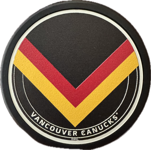 Vancouver Canucks Vintage 1982 Skate Logo Hockey Pucks (Autograph Puck) - Pastime Sports & Games