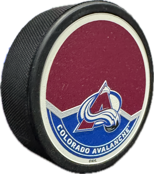 Colorado Avalanche Textured Logo Hockey Pucks (Autograph Puck) - Pastime Sports & Games