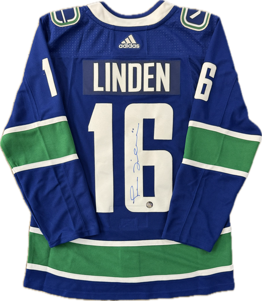 Trevor Linden Autographed Vancouver Canucks Orca Home Jersey (With "C") - Pastime Sports & Games