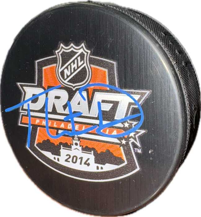 Thatcher Demko Autographed Draft Day Puck Philadelphia 2014 - Pastime Sports & Games